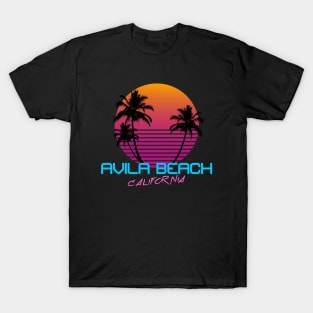 Avila Beach California Retro 80's Sunset T-Shirt